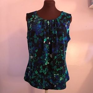 Calvin Klein Sleeveless Multiblue Patterned Blouse